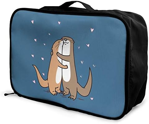 Gailen Love Of Cartoon Otter Heart Travel Lightweight Storage Luggage Case Portable Travel Duffel Bag