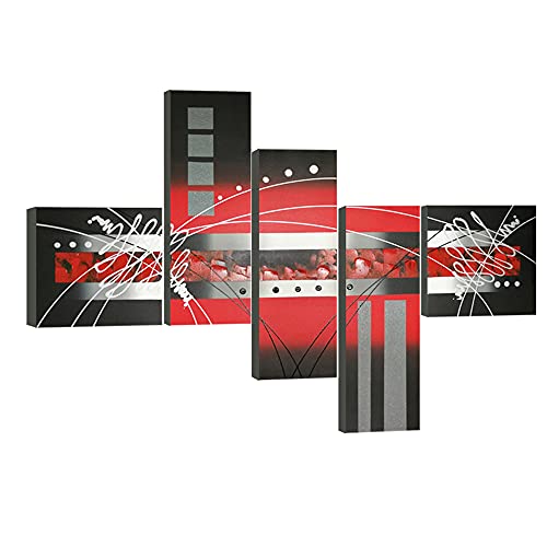 Wieco Art 5 Piece Abstract Canvas Wall Art