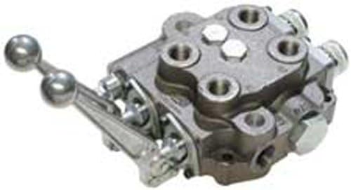 CROSS Manufacturing 136280 SBA-ORB Series Cast Iron Double Spool Monoblock Hydraulic Directional Control Valve, 3-Position, 4-Way, Open Centered, 1-1/16"-12 x 1-1/16"-12 x 3/4"-16 SAE Female, 3000 psi, Grey