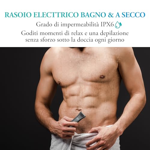 kensen Men's Electric Shaver Body Waterproof 2 in 1 Men's Body Shaver Intimate Wet & Dry Hair Trimmer with Adjustable Combs 1-10 mm for Limbs & Torso & From the Waist Down 100 Minutes