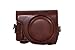 MINICO Protective PU Leather Camera Case Bag with Tripod Design Compatible For Canon PowerShot G9 X G9x with Shoulder Neck Strap Belt Dark Brown