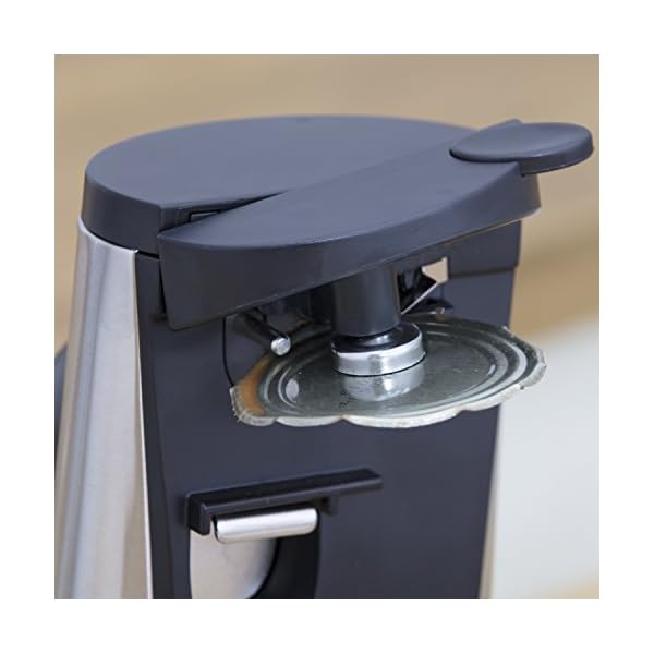 Swan 3-in-1 Hands Free Can Tin, Including Knife Sharpener and Bottle Opener, Stainless Steel, 60 W, Black