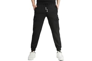 HONCAN Boys Cargo Joggers Pants Outdoor Youth Quick Dry Hiking Pants Lightweight Athletic Pants with Zipper Pockets