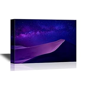 Canvas Wall Art - Desert Under The Night Sky with The Milky Way - Giclee Print Gallery Wrap Modern Home Art | Ready to Hang - 12x18 inches