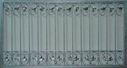 Schmiedeeisen Zaun Zäune Eisen Gartenzaun Metall Monaco-Z60/200 Feuer Verzinkt Zaunelement gerade 60 cm hoch 200 cm lang – Bild 6