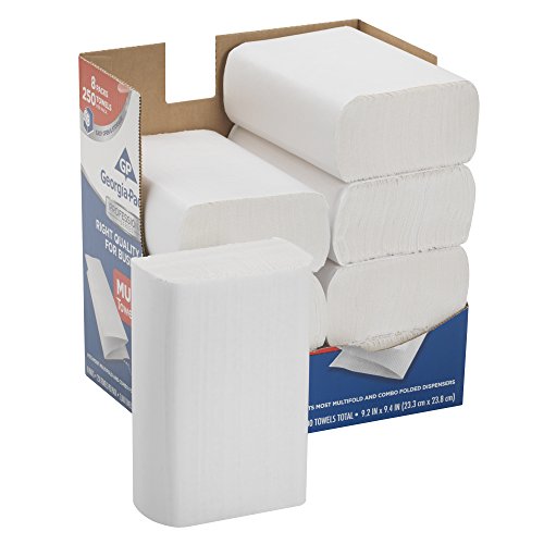Georgia-Pacific Professional Series Premium 1-Ply Multifold Paper Towels by GP PRO (Georgia-Pacific), White, 2212014, 250 Towels Per Pack, 8 Packs Per Case