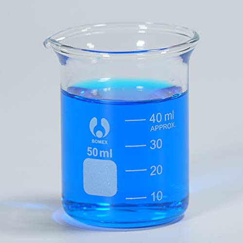 Glass Beaker Set Borosilicate Glass Measuring Low Form 50/100/250ml 3 Pack Graduated Beakers (3)