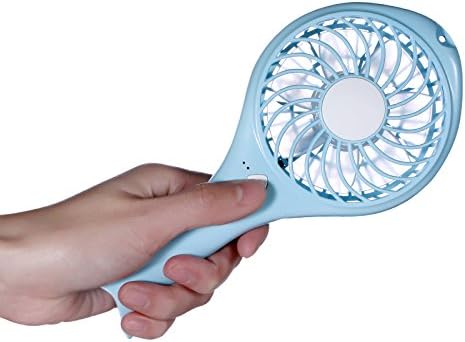 SOKAOTN USB Portable Fan 2 Speeds Mini Handheld Fan with Built-in Battery Rechargeable Personal Fan for Travel Outdoor, Blue