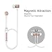 Wireless Headphones Sports Bluetooth Earbuds - ANCREU H6 Noise Cancelling In Ear Magnetic On the Neck Wirless Headset Sweatproof Running Workout for iPhone Samsung with Microphone and Hook(Rose Gold)