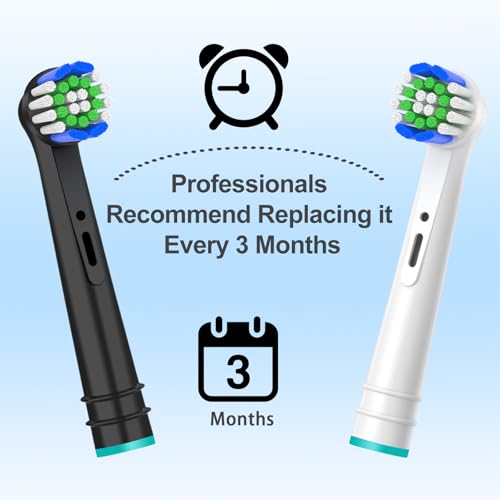 12 Pack Toothbrush Heads Compatible with Oral B Braun, Brush Heads Compatible with Oral B Vitality Pro/Smart/Genius/Pro 1 Series Electric Toothbrushes (Black)