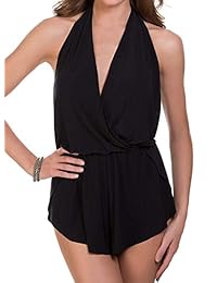 Bañador para dama con cuello en V y tirantes de copa suave