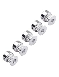 qunqi 5pcs aluminio GT2 Correa dentada Polea 20 dientes Bore 5 mm Ancho de 6 mm y llave para impresora 3d Reprap Prusa I3