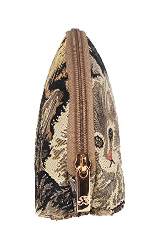 Signare Fashion Canvas/Tapestry Cosmetic Bag/Make-up Bag Cat Design