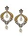 Bindhani Bollywood Fashion Jewellery Traditional Ethnic Bridal Bride Bridesmaid Gold Plated Chandbali Indian Wedding Kundan Stone Faux Pearl Dangle Drop Earrings Jewelry For Women