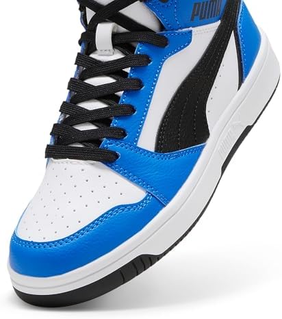 Rebound V6 Mid Jr, Scarpe da ginnastica Unisex - Bambini e ragazzi, Puma White Puma Black Racing Blue, 36 EU