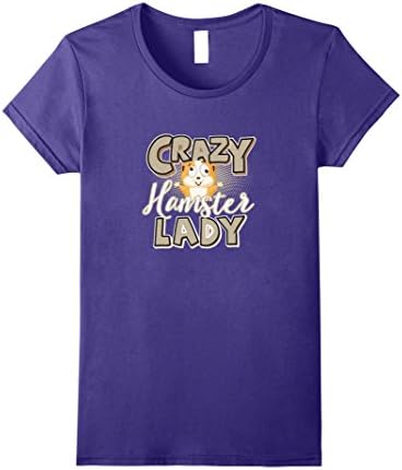 Womens Crazy Hamster Lady Syrian Pet Hamster T Shirt Gift XL Purple