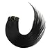 Emosa #1 Jet Black 100% Real Human Hair Luxury Remy Clip in Straight Silky Soft Human Hair Extensions(18inch 7pcs 70g)