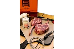 Tomahawk Ribeye Experience by Forward Farms – 2 Bone-In Cowboy Steaks, Thick-Cut and Flash-Frozen Fresh – Premium Choice or Prime Quality for Grilling or Reverse Sear, Includes 1 Grass-fed Beef Tallow Jar (Tomahawk Experience)