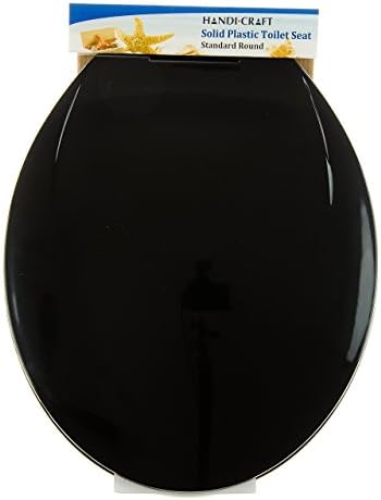 Handi-Craft Classic Value Plastic Toilet Seat - 16.5" Standard Round - Easy Installation & Cleaning, by Unity (Black)