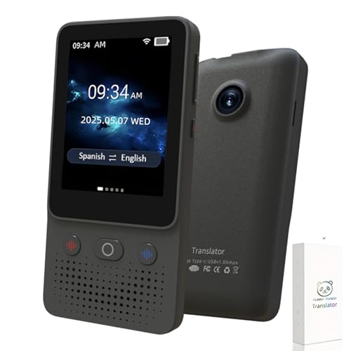 Ai Language Translator Device, 2025 Instant Voice Translator Device T21 Wi-Fi Available, Two-Way 138 Languages Ai Translator Offline Recording Photo Translation Device for Business Travel Study