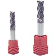 JIANXING 8mm 10mm Carbide Square End Mill Set,4 Flute Cutting Tools,HRC 55 Deg,Tialn Coating,Straight Shank Square Nose End Mills Cutter,CNC Router Bits,Used in Alloy Steels/Hardened Steels(1 Set)