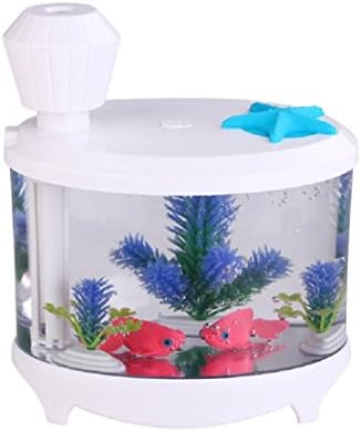 Peniya Home Aquarium Humidifier Portable 460ML Ultrasonic Humidifier with USB Charge,LED Night Light (white)