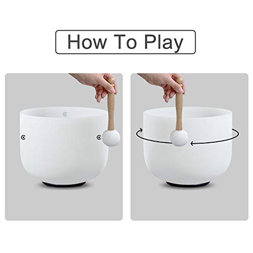 440HZ 8 Inch C Note Root Chakra Frosted Quartz Crystal Singing Bowl Meditation Therapy Sound Healing Instrument Sound… - Image 7