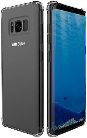 JanCalm Slim Clear Soft TPU Case for Galaxy S8 Plus, Soft Flexible Lightweight Bumper Protective Cover Compatible with Samsung Galaxy S8+ / S8 Plus (6.2 Inch) (Black/Gray)
