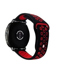 Correa de silicona de repuesto para reloj S2 Classic SM R732 SM R735 para Samsung Gear Sport Smartwatch (0.787 in), Negro, rojo