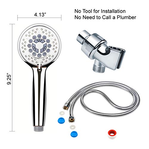 Chrider Handheld Shower Head with Hose High Pressure 5 Spray Settings