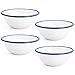 Argon Tableware Traditional Enamel White Cereal Bowls - 155mm / 6
