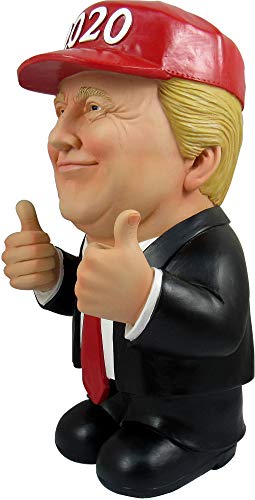 DWK - Running Strong - Collectible Donald Trump Caricature Indoor Outdoor Figurine Two Thumbs Up with 2020 Campaign Hat Political Novelty Home Office Garden Décor Accent, 10-inch
