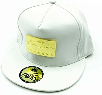 Gold Bar White Leather Strapback - 24K Dope Black