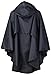 QZUnique Women's Waterproof Packable Batwing-sleeved Raincoat Rain Poncho Jacket Coat Hooded for Adults with Pockets Black