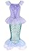 HenzWorld Princess Costume Mermaid Dress Up Role Pretend Cosplay Birthday Party Patchwork Ruffle Fish Scale Christmas Outfit Jewelry Accessories Gloves Little Girls 4-5 Years
