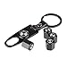 eXeAuto Black Tire Valve Stem Air Caps Cover and Keychain Combo Set For BMW(Black/White Logo)