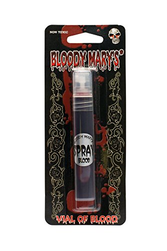 Fake Blood Makeup Spray - 0.25oz - For Theater and Costume or Halloween Zombie, Vampire and Monster Dress Up - By Bloody Mary