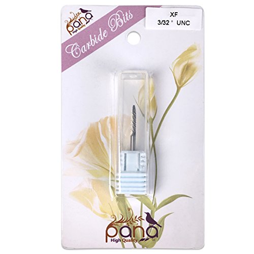 Pana 3/32" Under Nail Cleaner Safety Nail Carbide Bit - Silver Color (Grit: Extra Fine - XF) for Electric Dremel Drill Machine