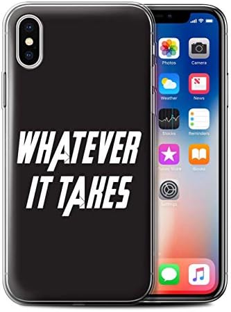 Gel TPU Phone Case/Cover for Apple iPhone XS/Whatever It Takes Design/Superhero Movie Quotes Art Collection