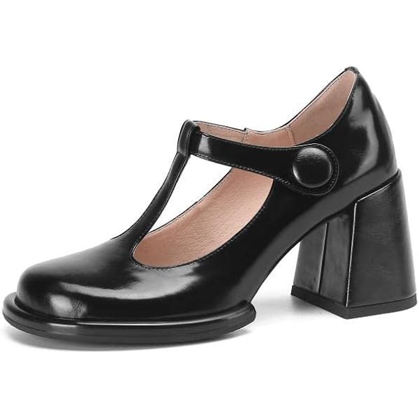 TinaCus Genuine Leather Women's Handmade Littele Square Toe Buckle Mid