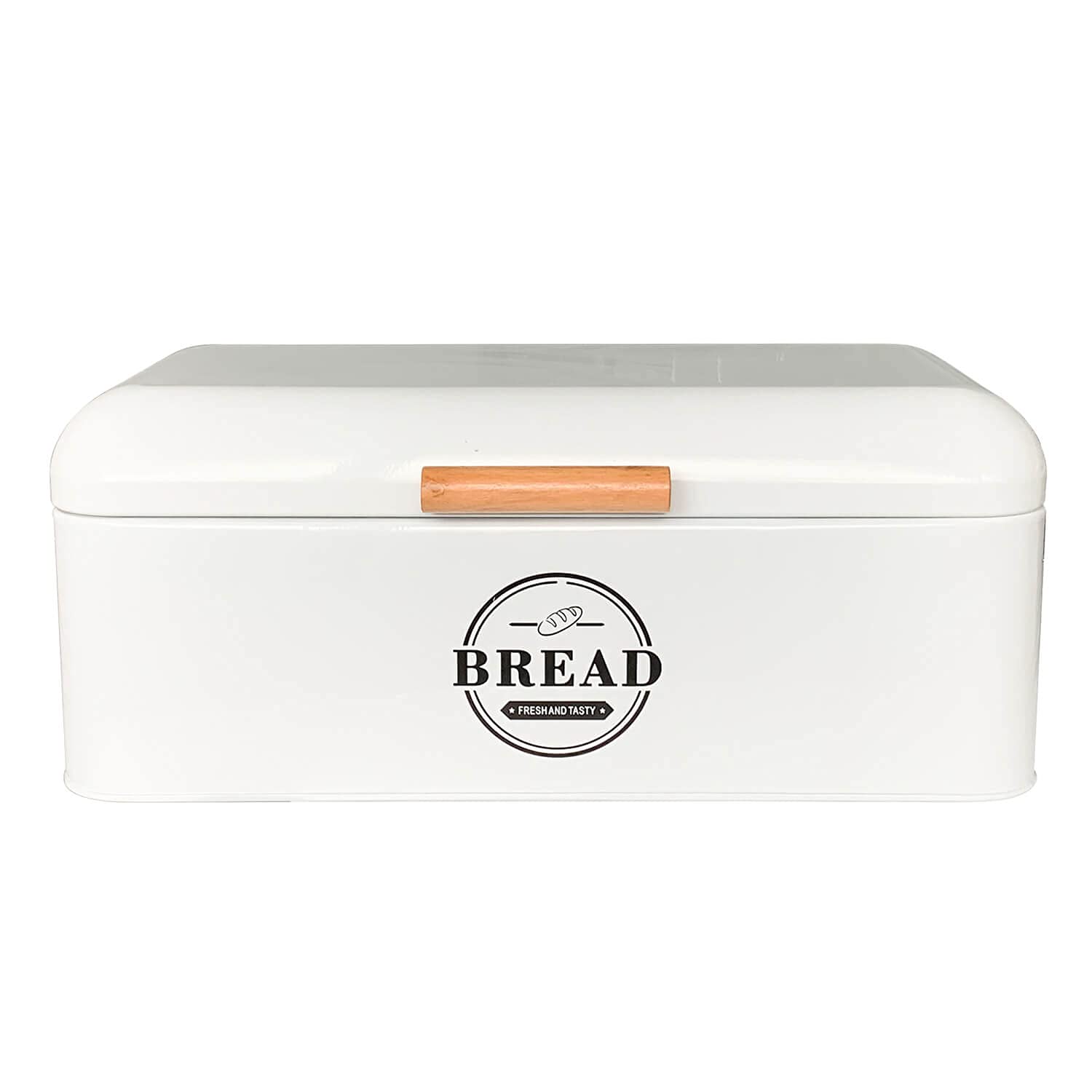 Photo 1 of SOTECH Large White Bread Box with Lid,Farmhouse Bread Box in White Metal Extra Large Bread Storage Container for Kitchen Countertop and Room Decor