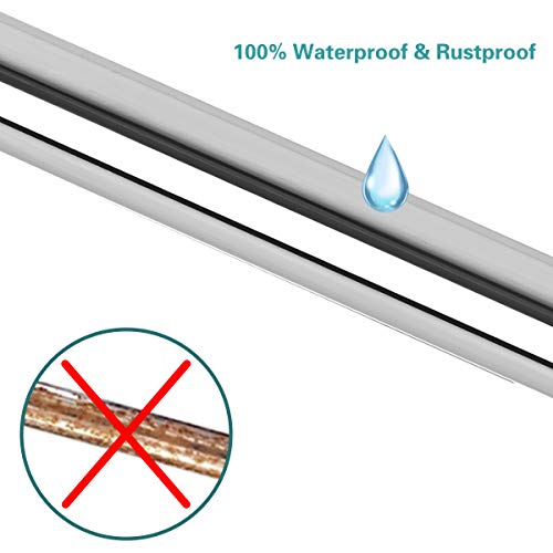 Vailge Tension Shower Curtain Rod with 12 Curtain Rings 4884 Inches