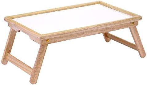 Wood Breakfast Bed Tray. Lap Desk Serving Table Foldable Legs