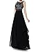 Sitengle Women Sleeveless V-Back Lace Patchwork Evening Wedding Long Dresses