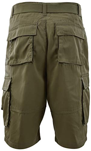 ChoiceApparel Mens Cargo Shorts with Belt (Many Pockets) (32, 505-Dark Khaki)