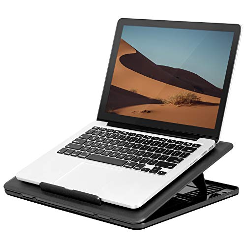 LapGear Commuter Lap Desk with 20 Adjustable Angles – Black – Fits Up to 15.6 Inch Laptops – Style No. 49108