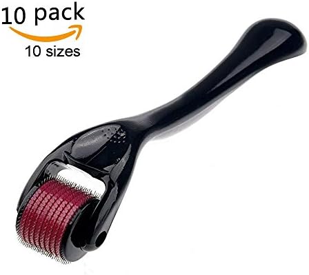 LZHA Ten Sizes Derma Roller 540 Needles Stainless Steel Micro Needle Roller Medical Grade Reducing Fine Wrinkles, Cellulite, Acne Scars More