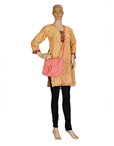 belladona women's double pocket sling bag(peach pink)