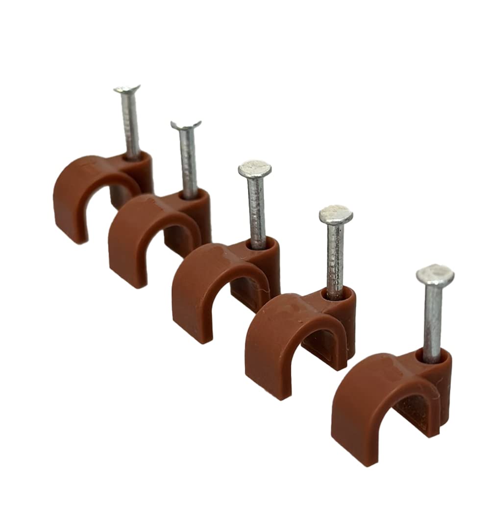 Brown Round Cable Clips (5mm)