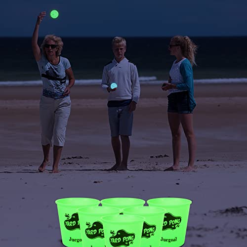 Juegoal Yard Pong Glow in Dark, Outdoor Giant Yard Games Pong Game Set